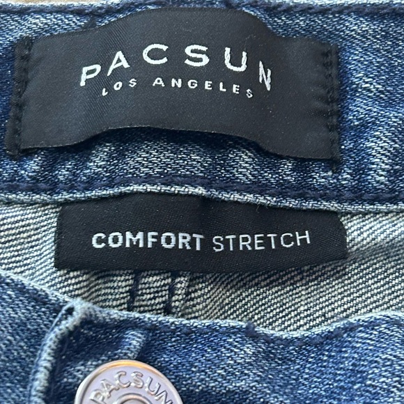 PacSun Jeans Stacked Skinny Mens Size 36 x 32 Blue Slim Fit Comfort Stretch - Picture 5 of 9